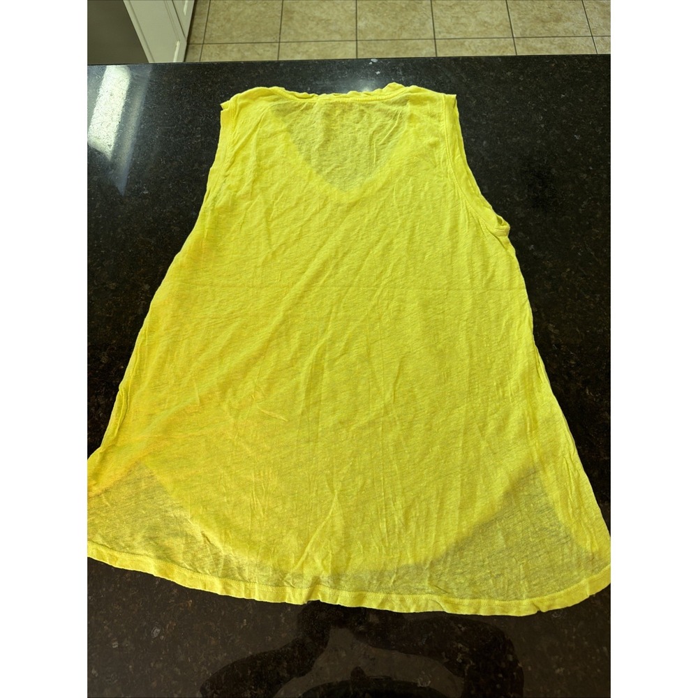 Fresh Produce Linen Jersey Tank Top Yellow Shirt Coverup Lightweight Tunic Sz M - Picture 6 of 6